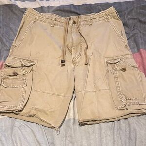 Men's ABERCROMBIE & FITCH Tan Cargo Shorts (Vintage) (Y2K)